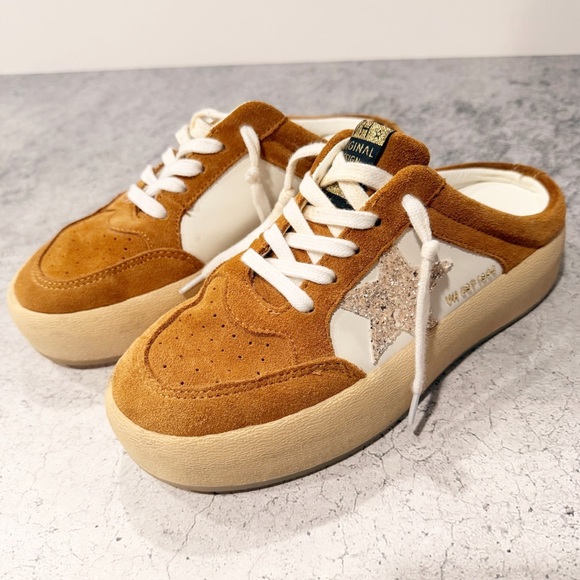 Vintage Havana Val platform sneaker mules camel suede Slip On Size 8 - Picture 2 of 8